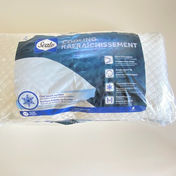 Sealy Cool Touch King Size Extra Firm Pillow New In Bag - Picture 4 of 6